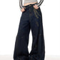 Women's Retro Patchwork Machete Wide Leg Denim Overalls