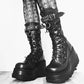 Lace-Up Combat Boots Black Bucke Chunky Boots For Women Winter Shoes