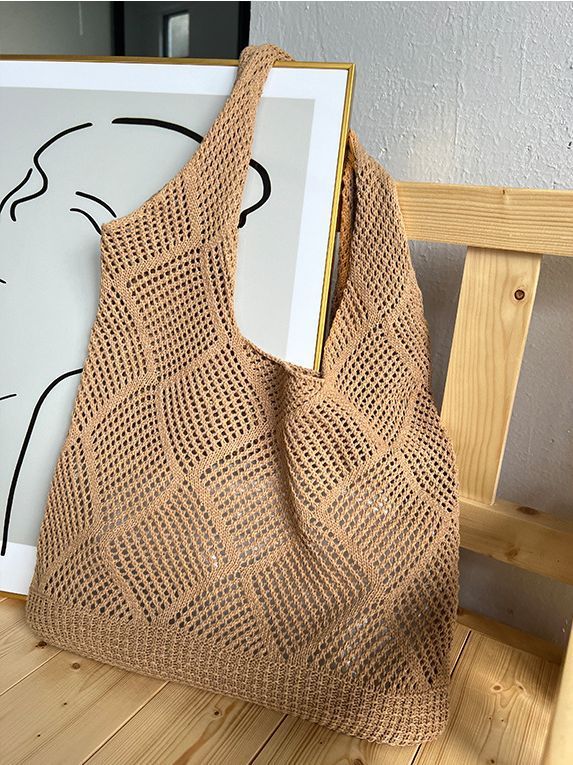 Borsa a tracolla intrecciata con motivo traforato alla moda da donna