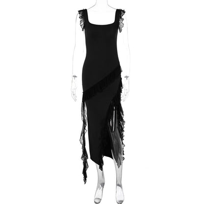 Stringy Selvedge Stitching Temperament Dress