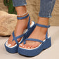 Summer Denim Thong Sandals Fashion Thick-soled Flat Shoes