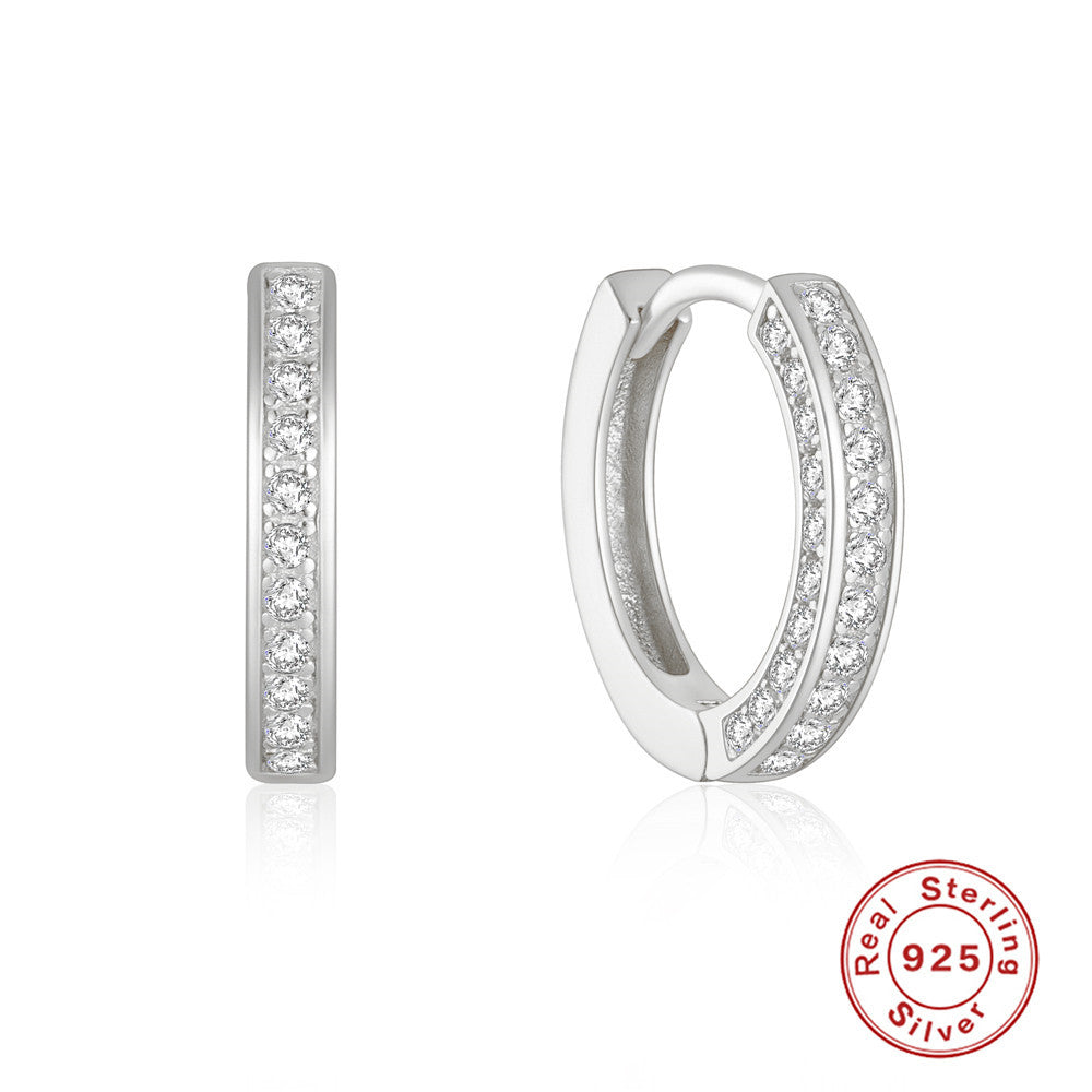 S925 Sterling Silber Dreireihig mit Diamanten Leichter Luxus-Ohrclip