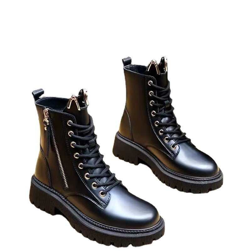 Stivali Dr Martens da donna in pelle sottile invernale traspirante foderati in pile