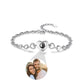 Capture a personalized touch by customizing your photo on a silver bracelet