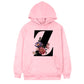 Women's 26-letter Flowers Printed Fleece Hoodie