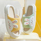 Cute Rabbit Slippers Linen House Shoes