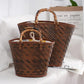 Vintage Hand-woven Acrylic Handle Women's Woven Tote