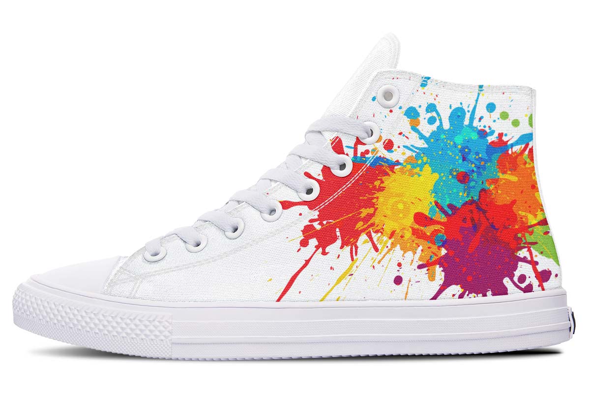 Fashion Color Printing High-top Canvas Shoes