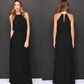 Women  Halter Chiffon Maxi Dress