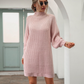 Winter turtleneck sweater knitted dress women