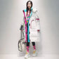 Loose Western Style Glossy Overknee Long Contrast Color Bread Coat