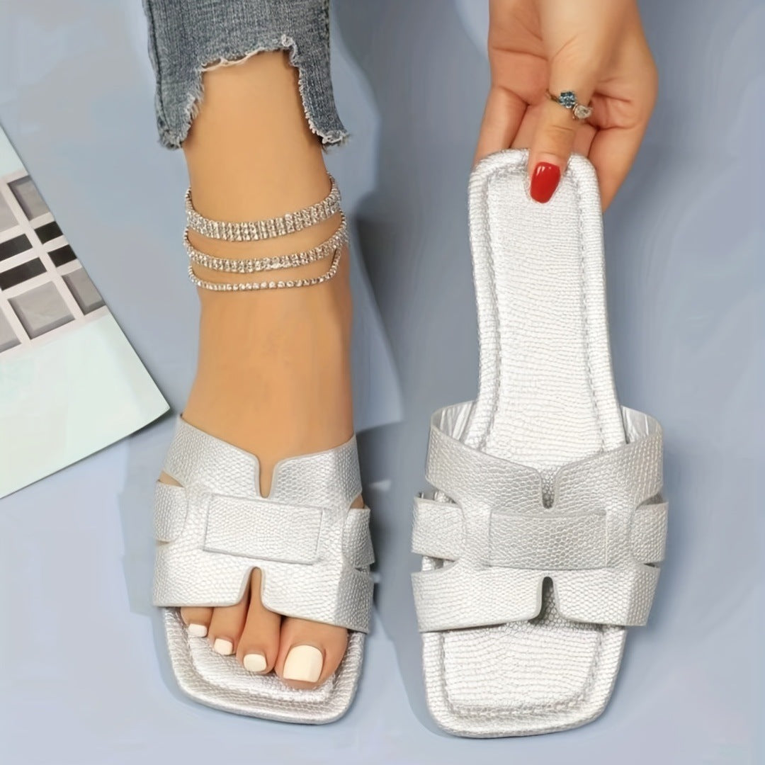 Square Toe Flat Sandals Summer Hollow Out