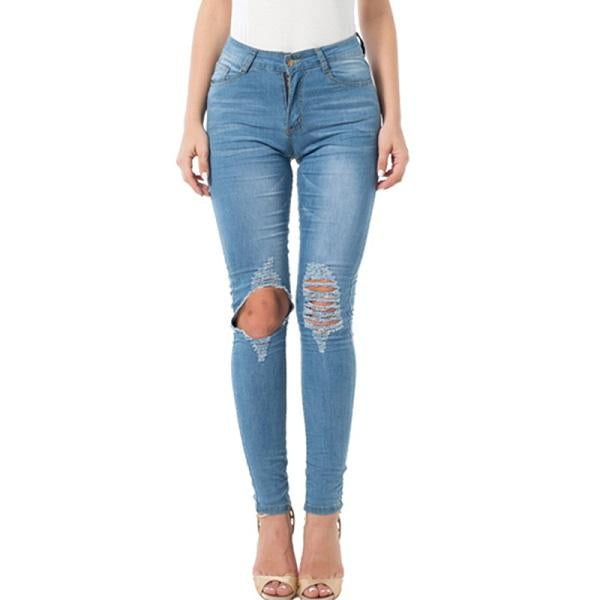 Jeans strappati da donna 2021 Jeans da donna Pantaloni a matita Jeans in denim