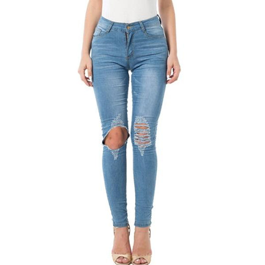 Zerrissene Jeans für Damen 2021 Damen Jeans Bleistifthose Denim Jeans