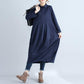 New Style Autumn Long Dress Loose Solid Cotton Linen Women dress