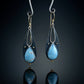 Vintage Tear Drop Blue Resin Earrings for Women Boho Ethnic Tribal Handmade Metal Dangle Long Pendant Earring Brincos