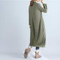 New Style Autumn Long Dress Loose Solid Cotton Linen Women dress