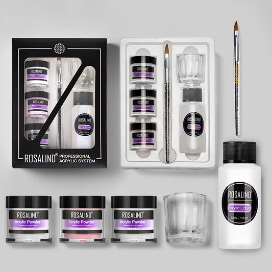 Kit sistema acrilico in polvere per unghie Set professionale di strumenti per nail art contiene tazza di vetro acrilico per estensione liquida manicure per intaglio