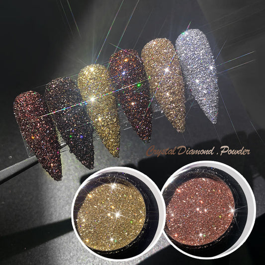 Glitter Flash Unghie Polvere di cristallo di diamante Net Celebrity Vibrato