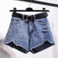 Irregular Denim Shorts