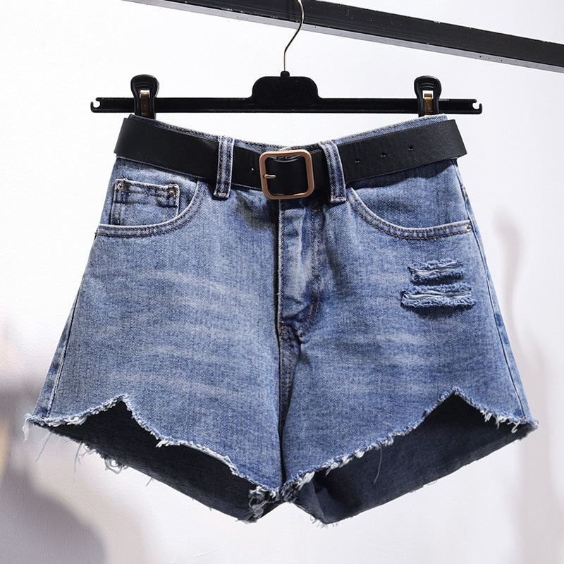 Irregular Denim Shorts