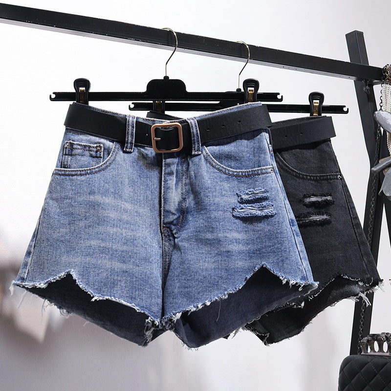 Irregular Denim Shorts