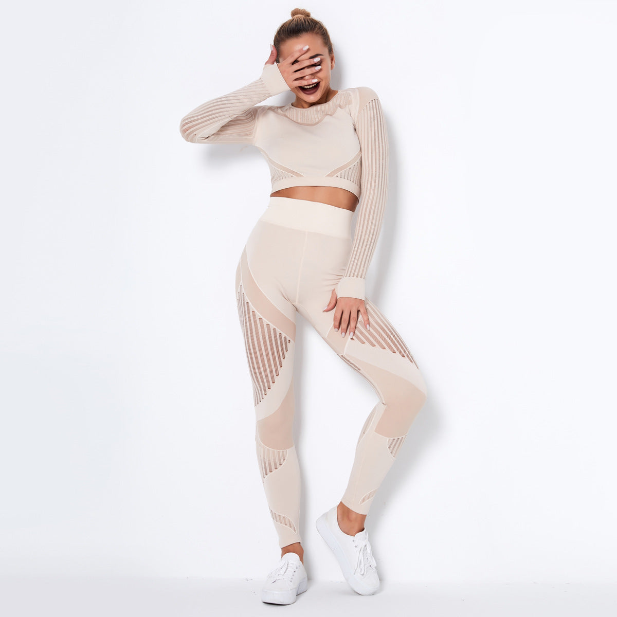 Seamless Knitted Absorbent Yoga Long-Sleeved Suit