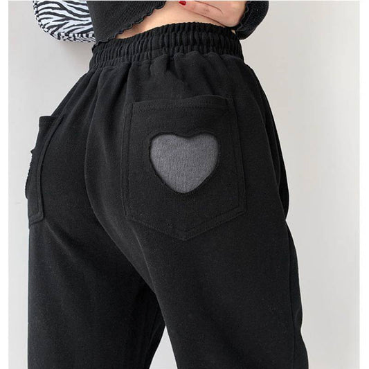 HOUZHOU Pantaloni da donna Primavera Pantaloni sportivi grigi da donna Jogger