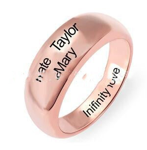 Personalized Hip Hop Name Ring Rose Gold Plated Custom Number Word Ring Fashion Gift