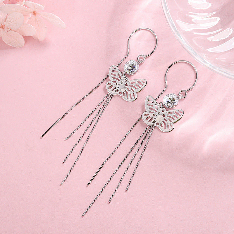 Silver Earrings Ear Line 925 Earrings Simple Ins Earrings