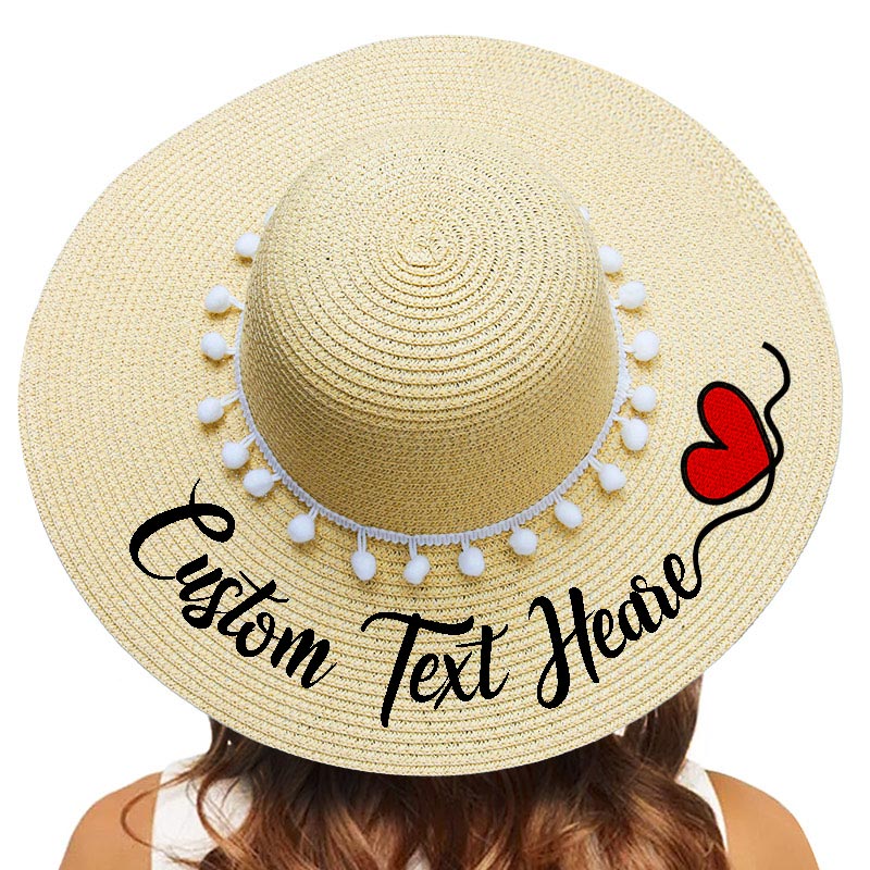 Fashion Personalized Custom Embroidery Beach Hat Your Name Text Logo