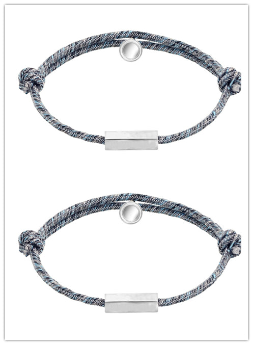 Personalisiertes Namensarmband, Versprechen der ewigen Liebe, Magnet zieht sich gegenseitig an. Armband für Paare aus rostfreiem Stahl