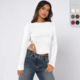 Women's Drawstring Off-shoulder Top