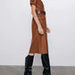 Women PU faux leather dress