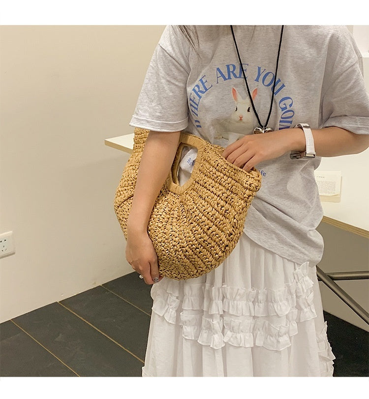 Weaving Beach Bag Retro Commuter's All-matching Casual Handbag