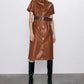 Women PU faux leather dress