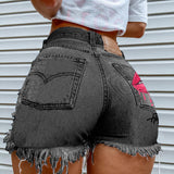 Modische zerrissene Jeansshorts