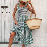 Striped Spaghetti Straps Dress