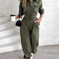 Waist-tied Leisure Cargo Jumpsuit