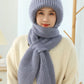 Women's Fleece-lined Scarf And Hat Winter Warm Knitted Hat Scarf