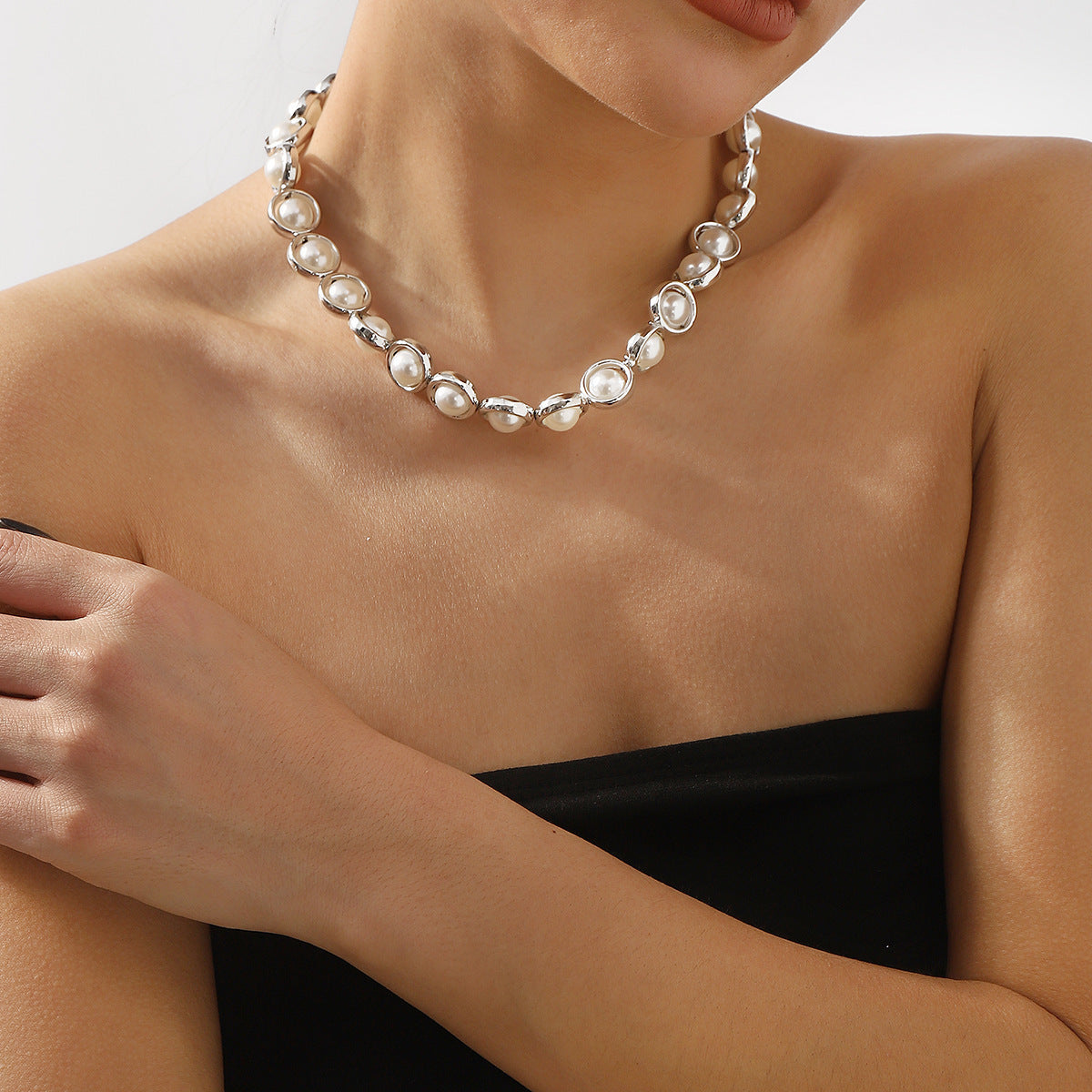 Collana elegante retrò con perle da donna