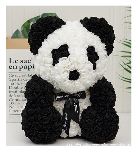 Love Gift Rose Bear Eternal Flower Rose Teddy Bear PE Foam Bear 25cm