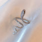 Micro Inlaid Zircon Snake Ring For Women