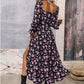 Flowers Printing Long Sleeve Dress