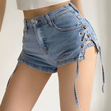 Fashionable And Personalized Bow Denim Shorts