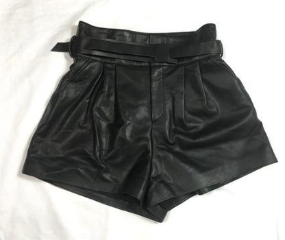 Damen Harajuku Shorts aus echtem Leder