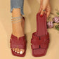 Square Toe Flat Sandals Summer Hollow Out