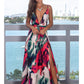 Women's Split Printed Beach Maxi Dress