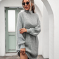 Winter turtleneck sweater knitted dress women