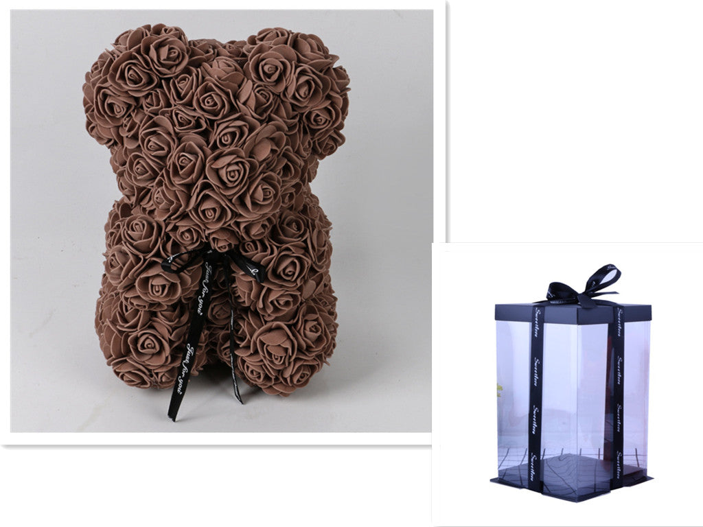 Liebesgeschenk Rosenbär Ewige Blume Rose Teddybär PE-Schaumbär 25 cm